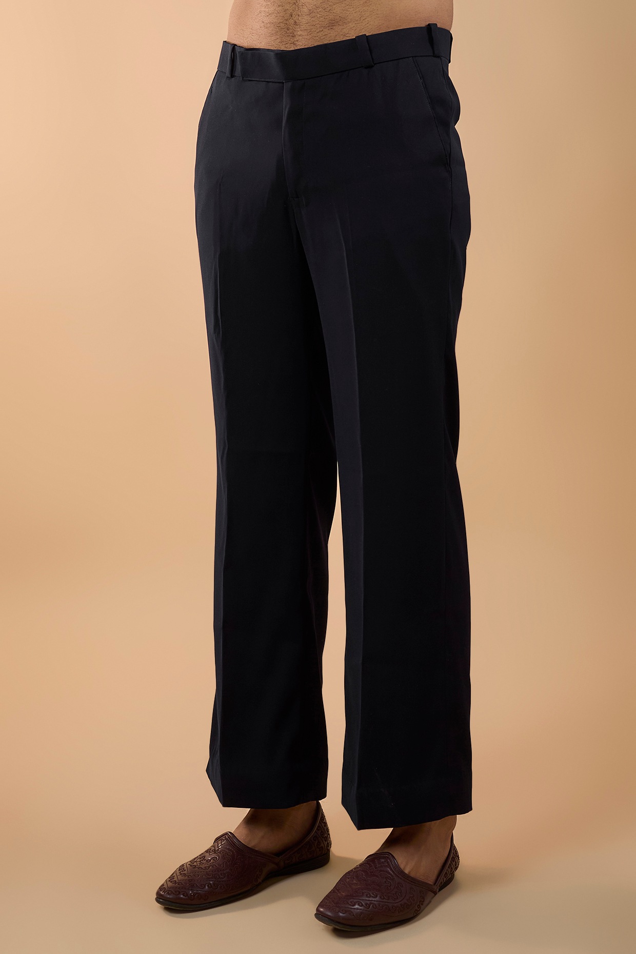 Midnight Blue Boomario Fabric ThreadWork Indowestern Set, view 3