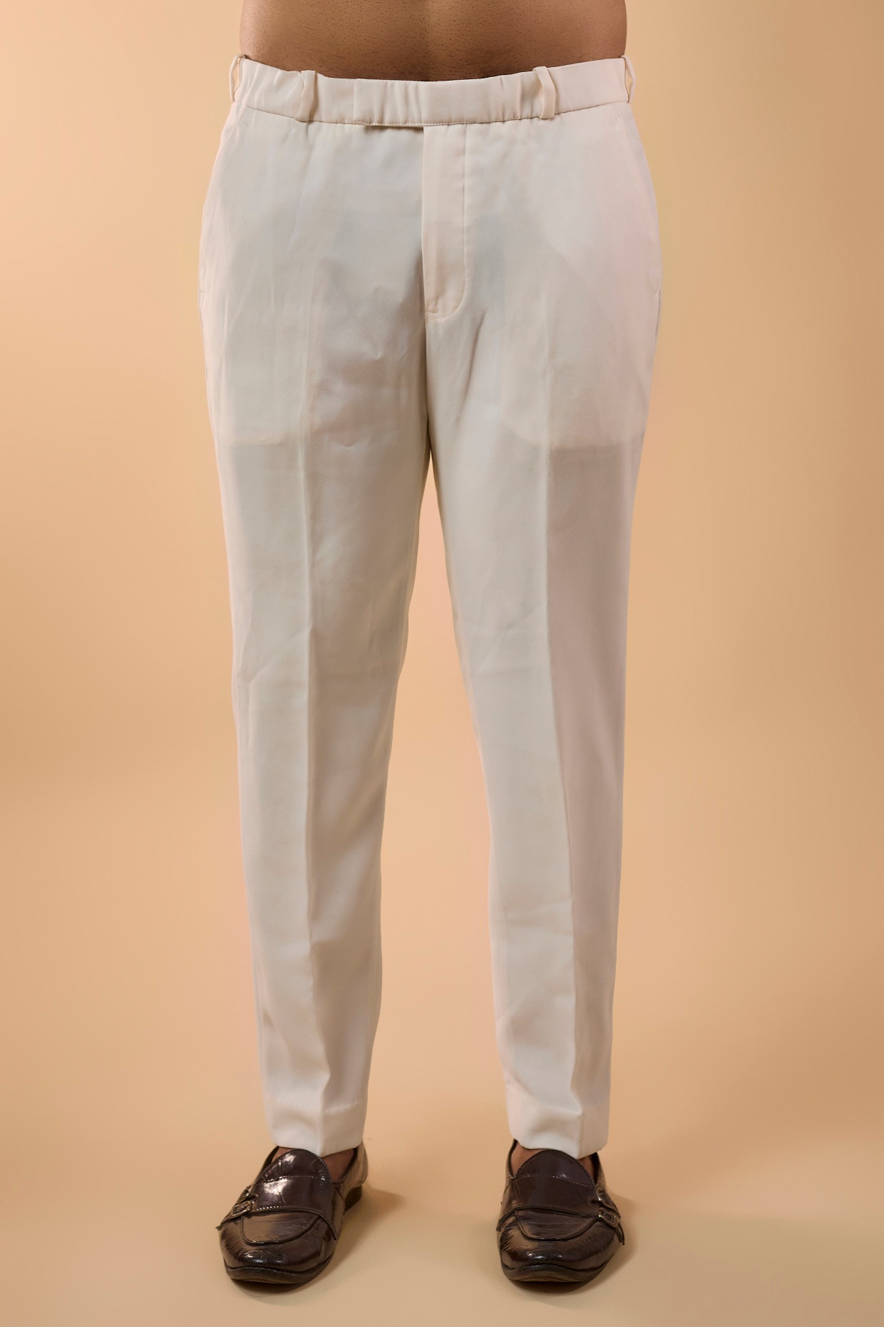 Brown Linen Handwork Bundi Jacket Set, view 3